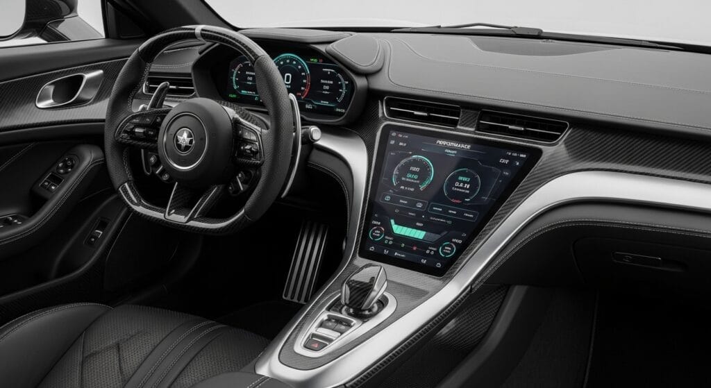 Hybrid hypercar cockpit with advanced performance technology