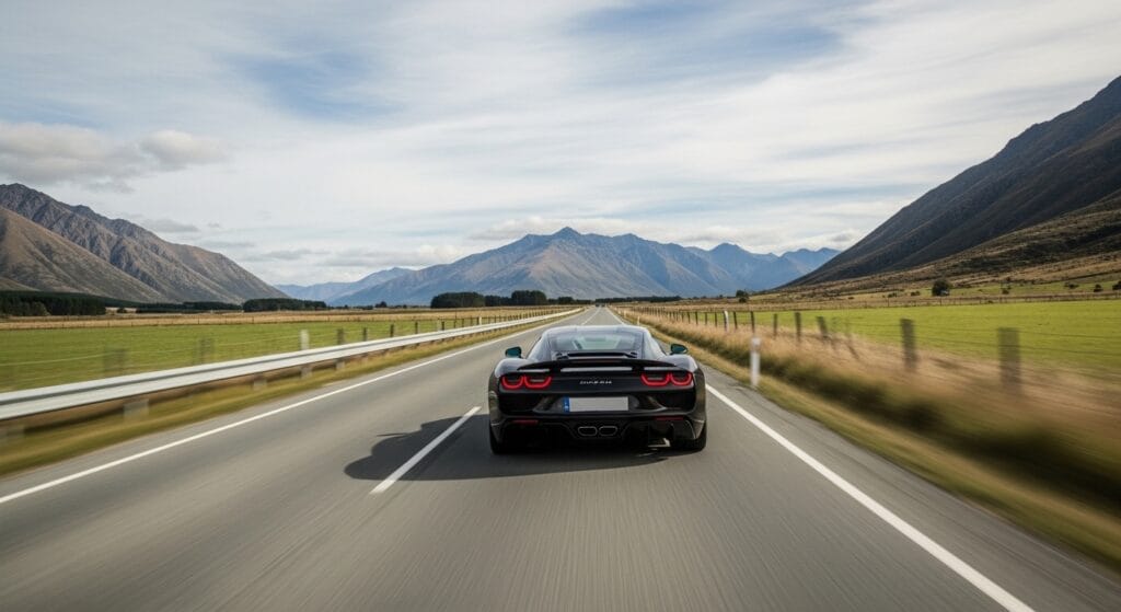 Scenic supercar drive near Christchurch New Zealand