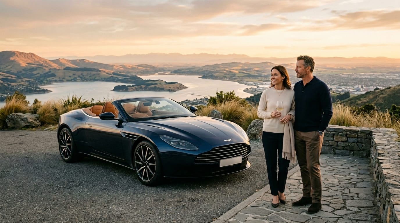 Quiet luxury supercar experience in Christchurch with a scenic private drive