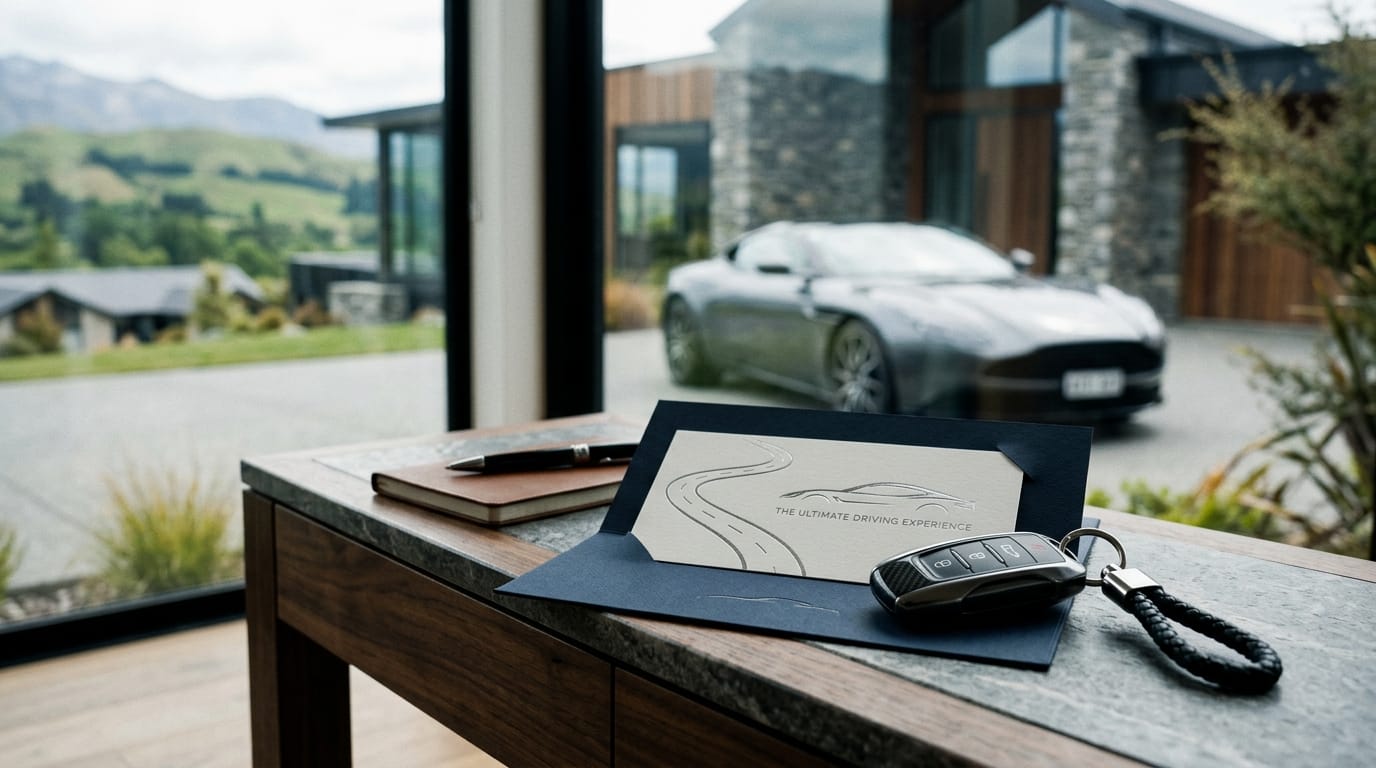 Supercar gift voucher in Christchurch with luxury car key and premium driving experience