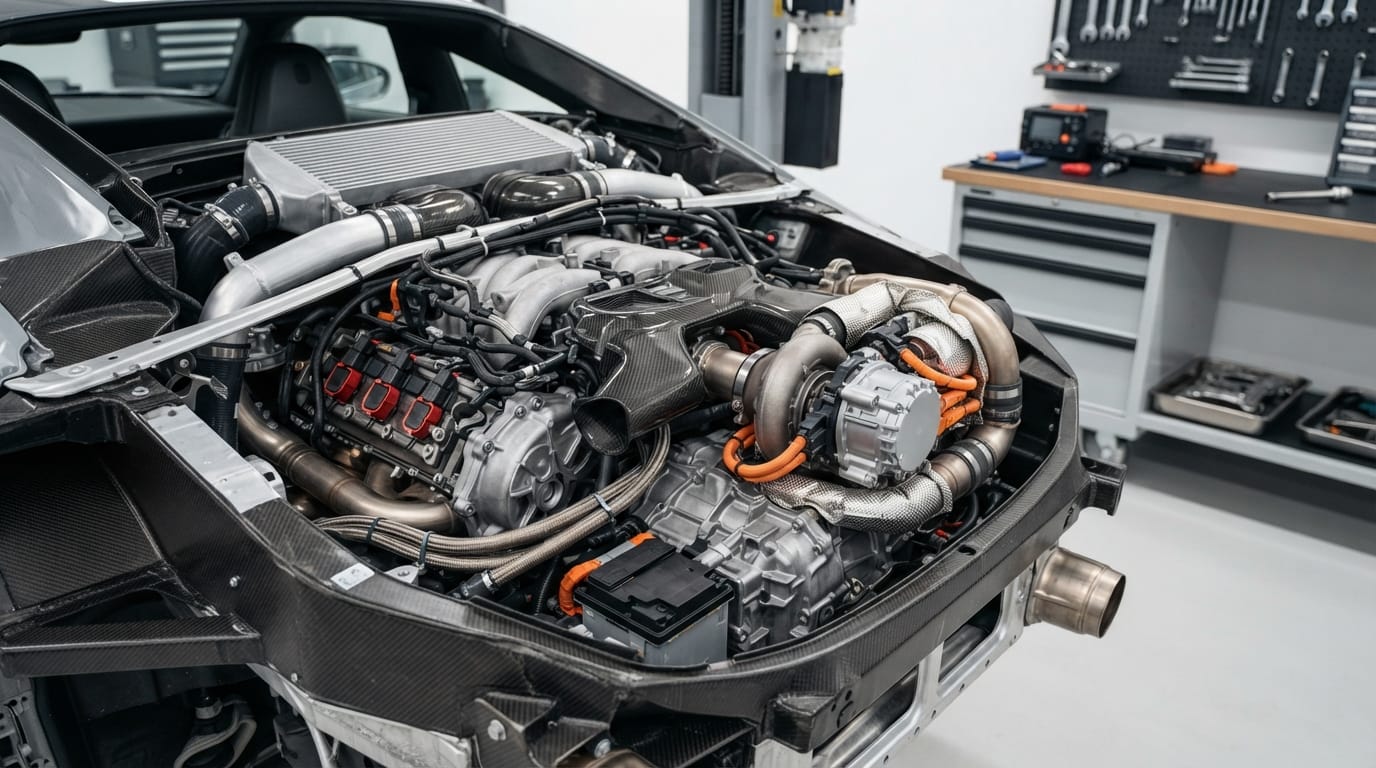 Porsche 911 Turbo S T-Hybrid performance technology and electrically assisted turbo system